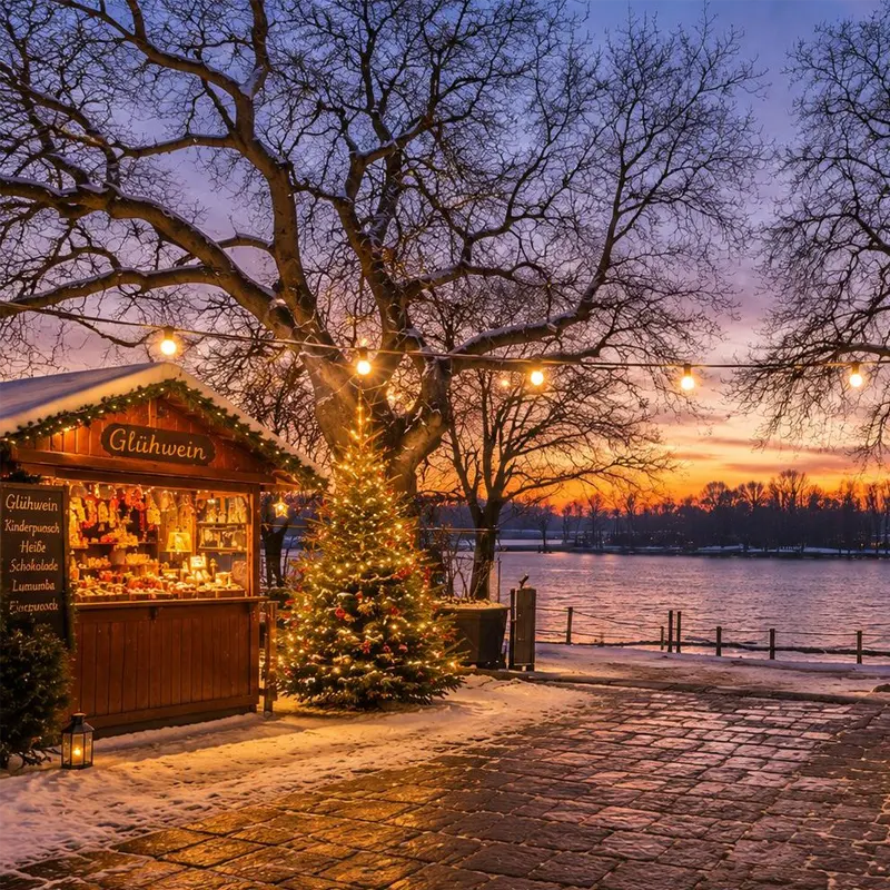 Weihnachtsmarkt an der Elbe